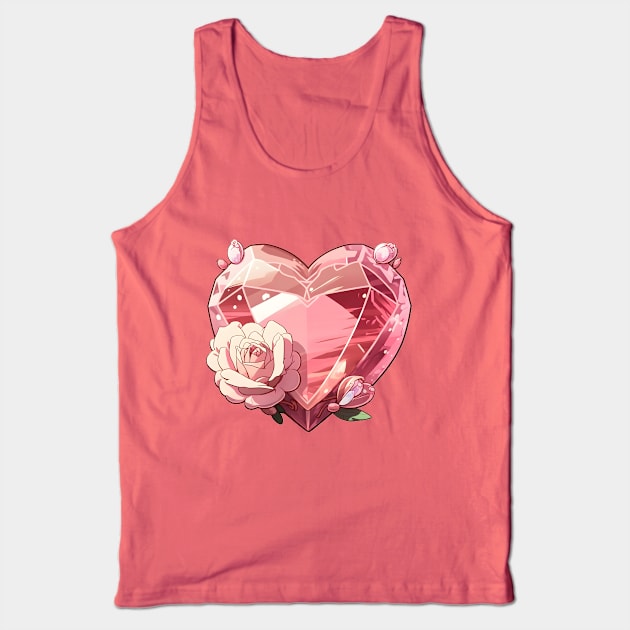 Steven Universe Rose Quarts Crystal Gem Heart Tank Top by Allifreyr@gmail.com